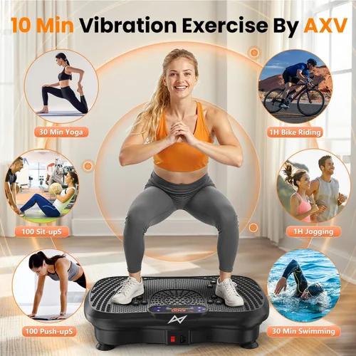 Vista 2 de AXV Vibration Plate Fitness Platform Exercise Machine Vibrating Shaking Full Body Shaker Workout Vibrate Stand Shake Board Sport for Weight Loss Fat