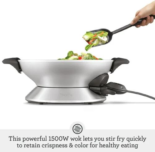 Vista 8 de Breville BEW600XL Hot Wok, 6 Cuartos, Acero Inoxidable Cepillado