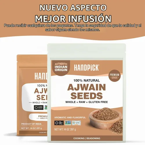 Vista 4 de HANDPICK Ajwain Seeds (14 onzas) Semillas de Carom, Ajwain entero, Obispos Cálido y aromático, sin OMG, sin gluten, procedente de la India