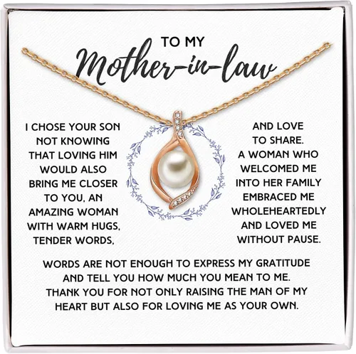 Vista 3 de Collar para el día de la madre con texto en inglés To My Mother in Law - Regalos para suegra - Regalos para suegra - Regalos para madre del novio