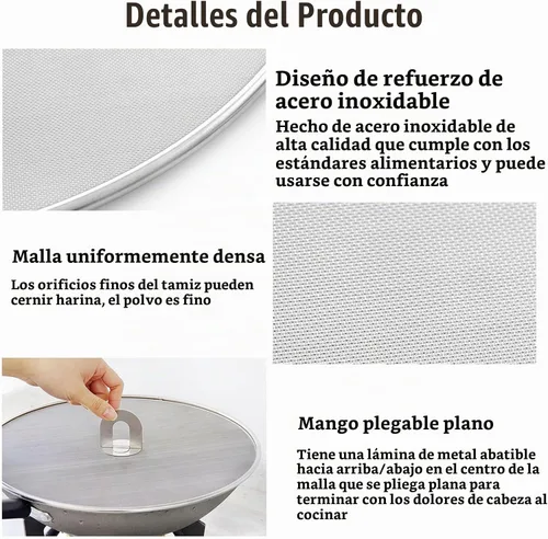 Vista 4 de Pantalla contra salpicaduras para cocinar, protector de salpicaduras de grasa de acero inoxidable para sartén, sin desorden de aceite de cocina, sin