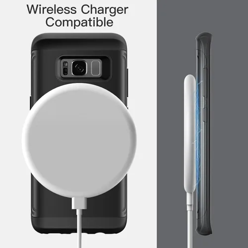 Vista 7 de JETech Funda a prueba de golpes para Samsung Galaxy S8, cubierta protectora de doble capa con absorción de golpes (negro)