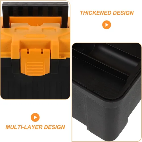 Vista 9 de Sewroro Lockable Plastic Tool Box Organizer Portable Multifunctional Tool Storage Case for Travel Camping Sturdy Construction with Reliable Locking