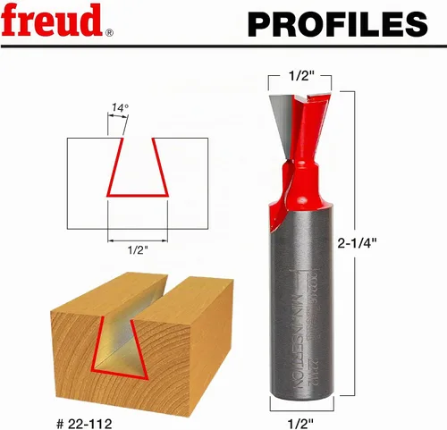 Vista 3 de Freud 22-112: Broca de cola de milano de 1/2" (diámetro) con vástago de 1/2
