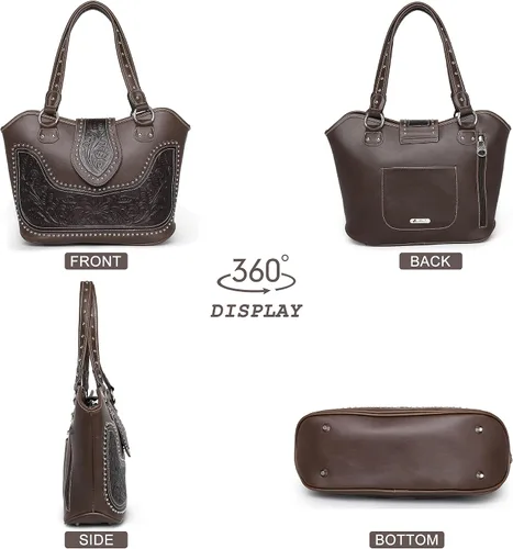 Vista 5 de Montana West Tooled Collection - Bolso de mano oculto para mujer