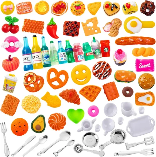 Vista 7 de 160 piezas de mini juguetes de comida para la cocina de la muñeca juego de simulación