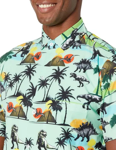 Vista 5 de Funny Guy Mugs Mens Hawaiian Print Button Down Short Sleeve Shirt