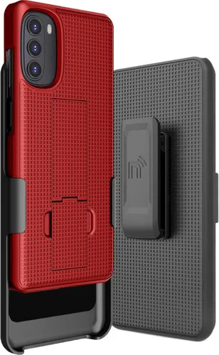Vista 10 de Combo de funda para Motorola Moto G 5G 2022 Funda de teléfono con clip para cinturón - Negro