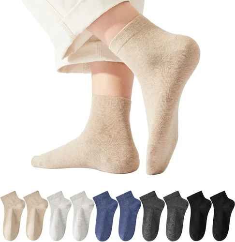 Vista 3 de J-BOX Calcetines de algodón para hombre, paquete múltiple, delgados, transpirables, cómodos, de verano, de corte bajo