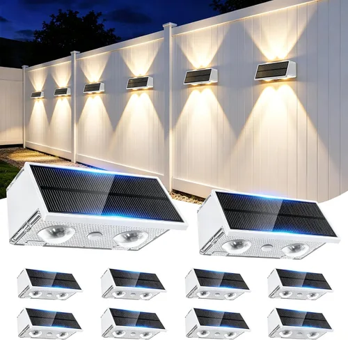 Vista 22 de Luces solares para valla al aire libre, paquete de 2 luces solares Negro