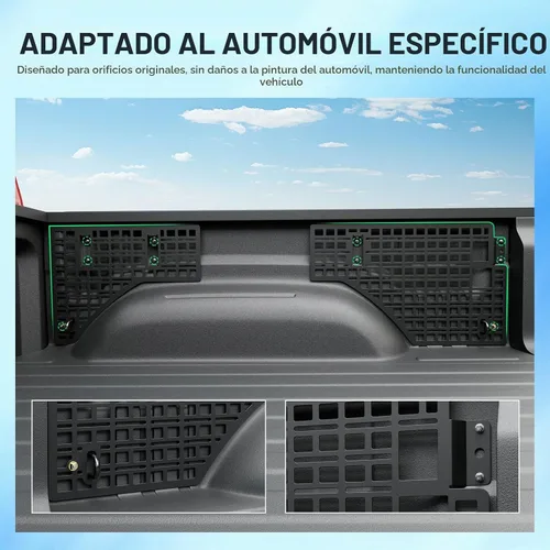Vista 2 de SZYANG Panel Molle Lateral de Cama de 5.7 Pies Compatible con Sistema de Panel Molle de Cama de Camión RAM 1500 19-25 Sistema de Repuesto