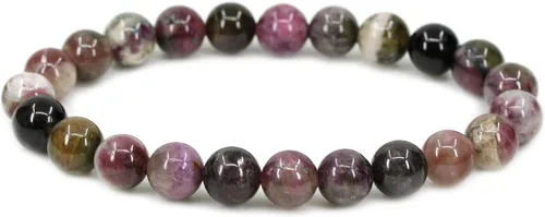 Vista 28 de Amandastone Pulsera elástica de cuentas redondas de 0.315 in con piedras preciosas naturales de 7 pulgadas