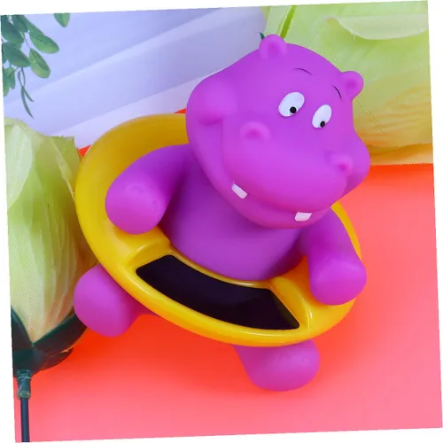 Vista 7 de Totority Termómetro de baño flotante para hipopótamo de dibujos animados Medidor de temperatura de baño para piscina segura y bañera termómetro