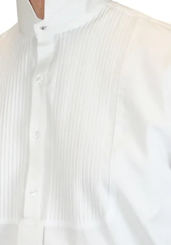 Vista 2 de Historical Emporium - Camisa de vestir convertible con cuello alto para hombre, plisada