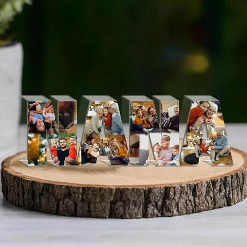 Vista 8 de Nazenti Bloque de fotos acrílico personalizado, Regalos de fotos de aniversario, Regalo de foto personalizado, Regalos de Navidad para él, Ella