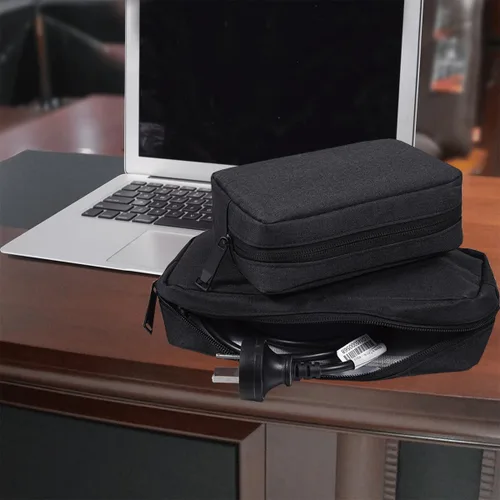 Vista 3 de CAAORDKSO Funda para accesorios electrónicos, organizador electrónico para cables de viaje, bolsa de almacenamiento impermeable portátil para disco
