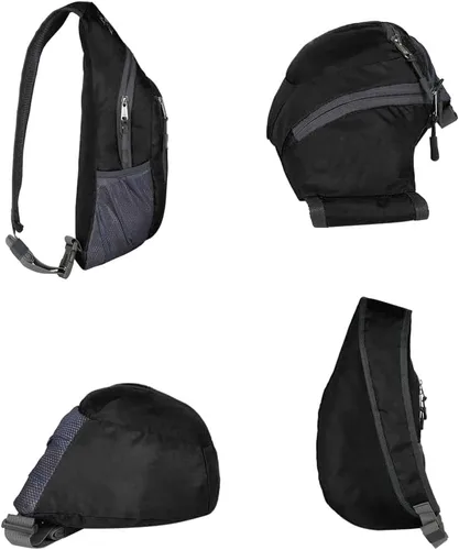 Vista 6 de Peicees Bandoleras para hombre y mujer, mochila de hombro, mini bolsa de día en el pecho, paquete de cuerpo cruzado pequeño
