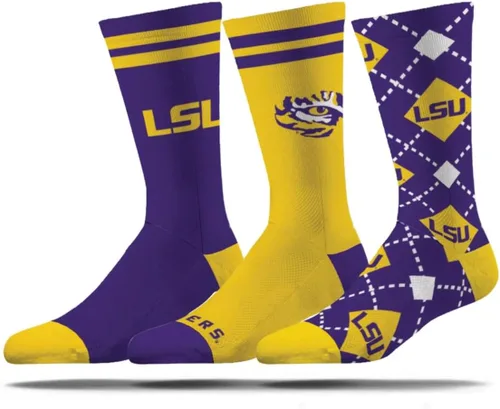 Vista 4 de Strideline Calcetines de vestir de la NCAA para hombre, colección Campus, paquete de 3, talla única