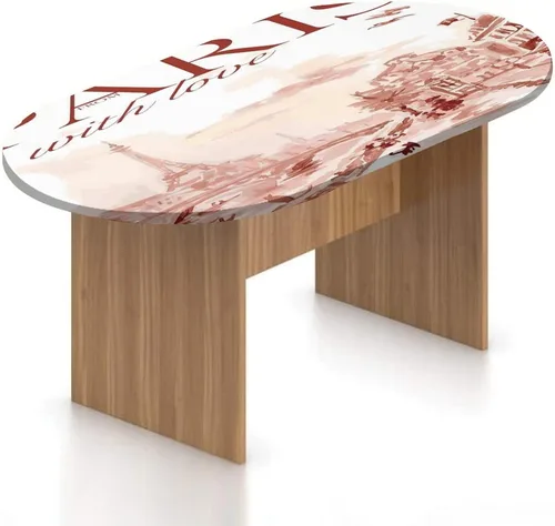 Vista 18 de XISUNYA Mantel ajustable ovalado, decoración de París, funda de poliéster elástico, diseño de horizonte de la ciudad de París con estampado Eiffel