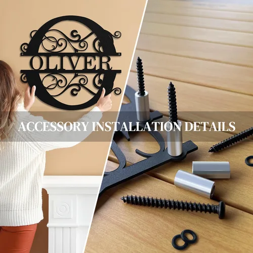 Vista 9 de Letreros de metal personalizados con nombre de familia, letreros de apellido, decoración del hogar arte de pared de metal al aire libre