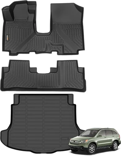 Vista 66 de Alfombrillas para todo tipo de clima y forro de carga para Volkswagen Atlas 2018-2026 (asientos de 6 pasajeros), juego completo de 3 filas