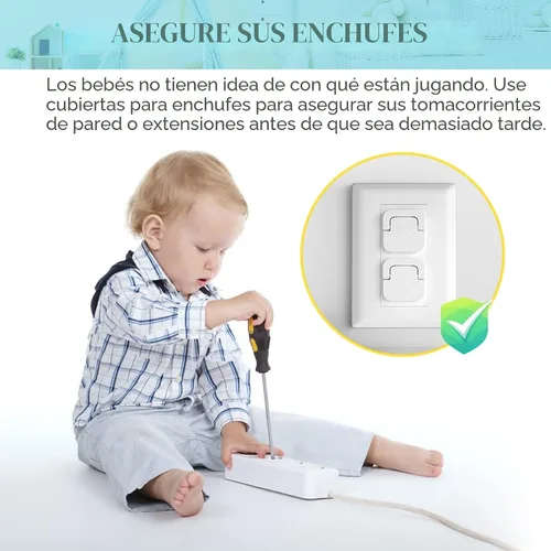 Vista 2 de 4our Kiddies Cubiertas de enchufes a prueba de bebés, protectores de enchufe eléctrico de seguridad infantil para evitar descargas eléctricas