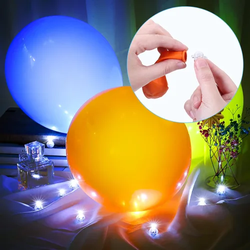 Vista 5 de LIHAO 30 piezas luces LED para globos, mini luces LED redondas de bola para linterna de papel, Navidad, Halloween, cumpleaños, boda (blanco)