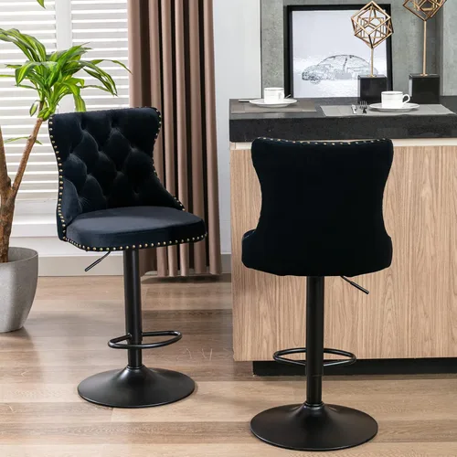 Vista 20 de Sillas para Barra de Cocina, Bancos para Barra de Cocina, juego de 2 sillas giratorias de bar de cocina con respaldo, para el hogar pub e isla Beige