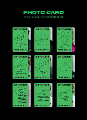 Vista 5 de NCT 127 [ STICKER ] 3rd Album STICKY Ver. 1ea CD+112p Photo Book+1ea Folded Poster(On Pack)+1ea Sticker+1ea Post Card+1ea Photo Card