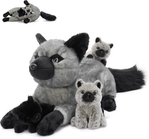 Vista 24 de BENINY - Juego de 4 piezas de peluche de águila calva, 18 pulgadas, mamá águila con 3 bebés