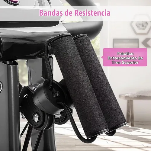 Vista 7 de Merax Bicicleta estática plegable, 3 en 1, bicicleta estática magnética para el hogar con resistencia de 16 niveles, bicicleta de ciclismo vertical