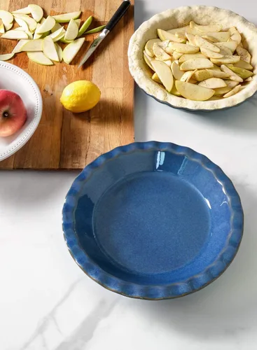 Vista 6 de LE TAUCI Plato de cerámica para hornear, molde de pastel de 9 pulgadas para pastel de manzana, pastel de nueces, plato de pastel de 36 onzas, juego