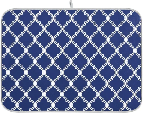 Vista 20 de Linda alfombrilla de secado de platos con hongos y plantas silvestres para encimera de cocina, almohadilla absorbente de microfibra, mediana 16x18