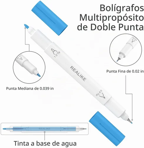 Vista 3 de REALIKE Bolígrafos de doble punta compatibles con Cricut Joy/Xtra Accessories Tools Marcadores de doble punta, juego de 36 bolígrafos surtidos de 36