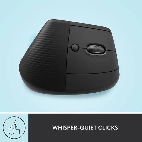 Vista 7 de Logitech Ratón ergonómico vertical elevador, inalámbrico, Bluetooth o Logi Bolt receptor USB, clics silenciosos, 4 botones, compatible