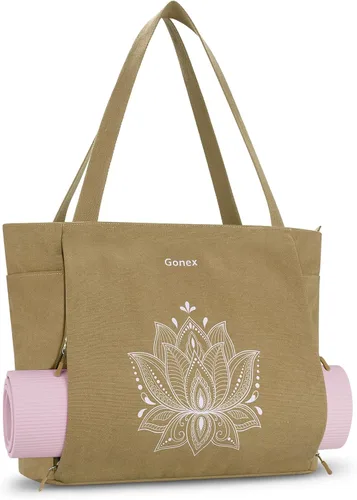 Vista 20 de Gonex Bolsa para Esterilla de Yoga, Bolsa Grande con Múltiples Bolsillos para Mujeres y Hombres, Portador de Esterilla de Lona, Cremallera Completa