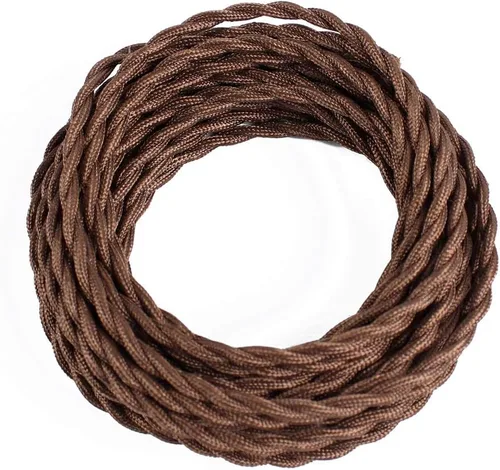 Vista 18 de Cable trenzado cubierto de tela para lámpara de 25 pies, 18/2 industrial eléctrico estilo vintage, calibre 18 estilo antiguo para lámpara retro