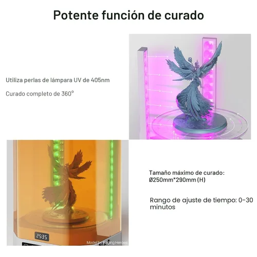 Vista 4 de ELEGOO Mercury Plus V3.0 - Estación de lavado y curado, gran capacidad de 7.5 L, compatible con impresoras 3D Mars Saturn Photon Halot MSLA LCD DLP