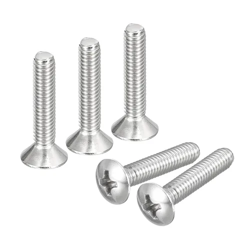 Vista 26 de uxcell Tornillos de máquina Phillips de cabeza ovalada M4x8mm, 50pcs 304 tornillos de cabeza avellanada ligeramente levantados de acero inoxidable