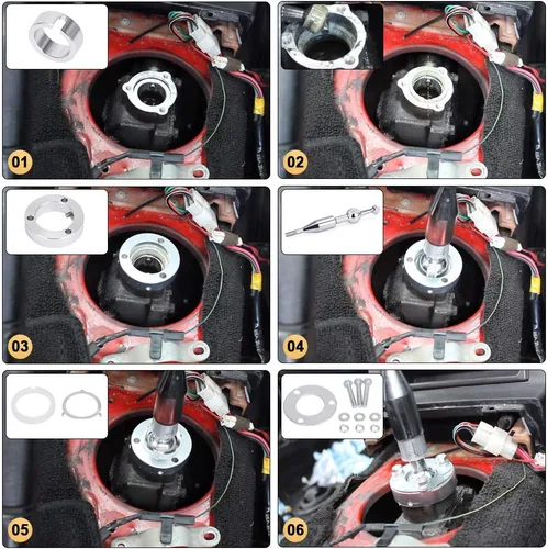 Vista 6 de PTNHZ Relación rápida rápida de la palanca de cambios corta para 90-97 Mazda MX5 Miata Manual M/T Chrome Steel