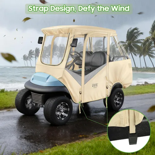 Vista 6 de 10L0L Carcasa para carrito de golf para 4 pasajeros para Club Car Precedent de 57 pulgadas, cubierta de lluvia transparente impermeable 600D