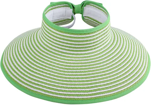 Vista 9 de Sombreros de sol para mujer, sombrero de ala ancha de moda enrollable con visera de paja A-Marrón