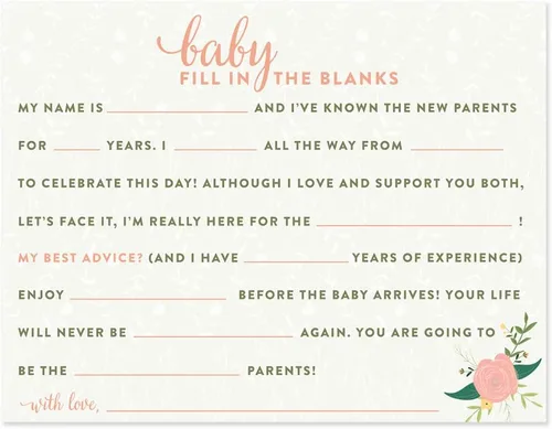 Vista 7 de Andaz Press Colección de rosas florales para baby shower, juegos, actividades, decoraciones, tarjetas de consejos para mamá y papá, paquete de 20
