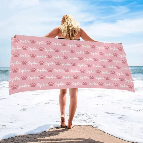 Vista 11 de InterestPrint Toalla de playa personalizada para mujeres y hombres, hojas tropicales, naranja, toallas de playa personalizadas con nombres, manta