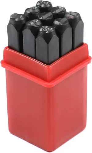Vista 17 de Auniwaig Juego de sellos numéricos, números (0-8), 9 piezas, punzón, madera, cuero, acero, herramientas para impresión de metal, plástico, madera