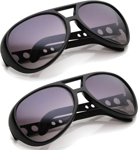 Vista 23 de zeroUV Gafas de sol grandes Elvis King Of Rock & Roll Aviator 2.480 in