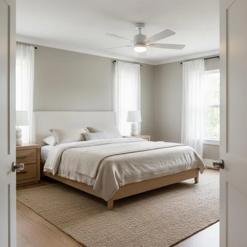 Vista 2 de Hinkley Afton Ventilador de techo interior de 52 pulgadas con luz, estilo tradicional, 5 aspas reversibles, unidad de control de pared de 4 Blanco