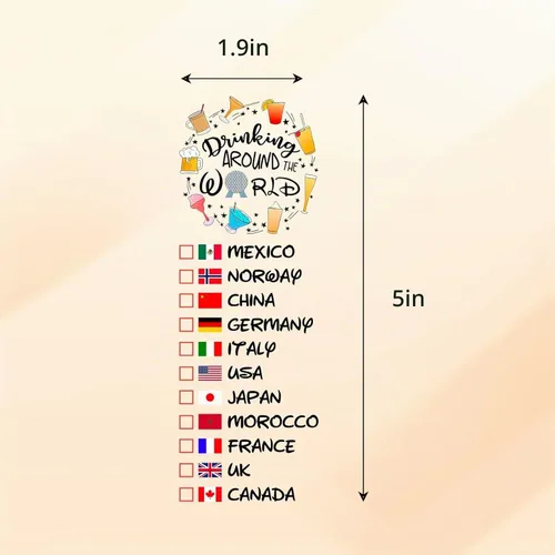 Vista 3 de Beber alrededor del mundo - Paquete de 2 tatuajes temporales