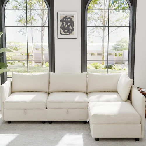 Vista 14 de ERYE Sofá modular de 68 pulgadas con asiento profundo, sofá modular de almacenamiento con respaldo y reposabrazos de combinación gratuita, sofá