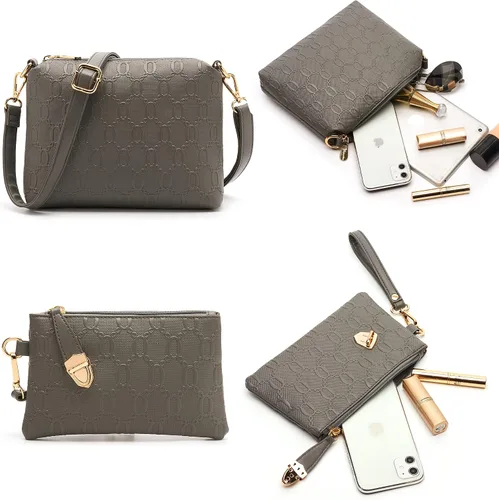 Vista 75 de Bolsos de mano de moda para mujer, bolsa de hombro, asa superior, bolsa de mano, juego de 4 piezas